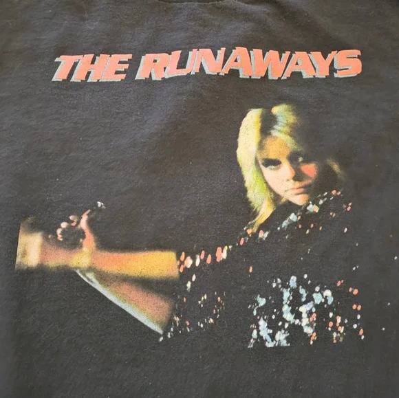 Runaways Cherie Currie Graphic Rock 70s Shirt Black L - Picture 2 of 4